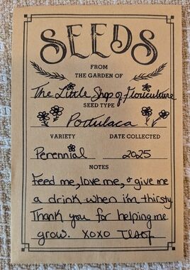 Portulaca Seed Packet